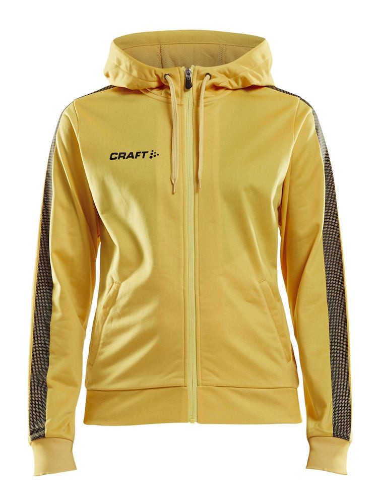 Craft Kapuzenpullover Kapuzenjacke Hoodie Fullzip Pro Control gelb/schwaz Damen
