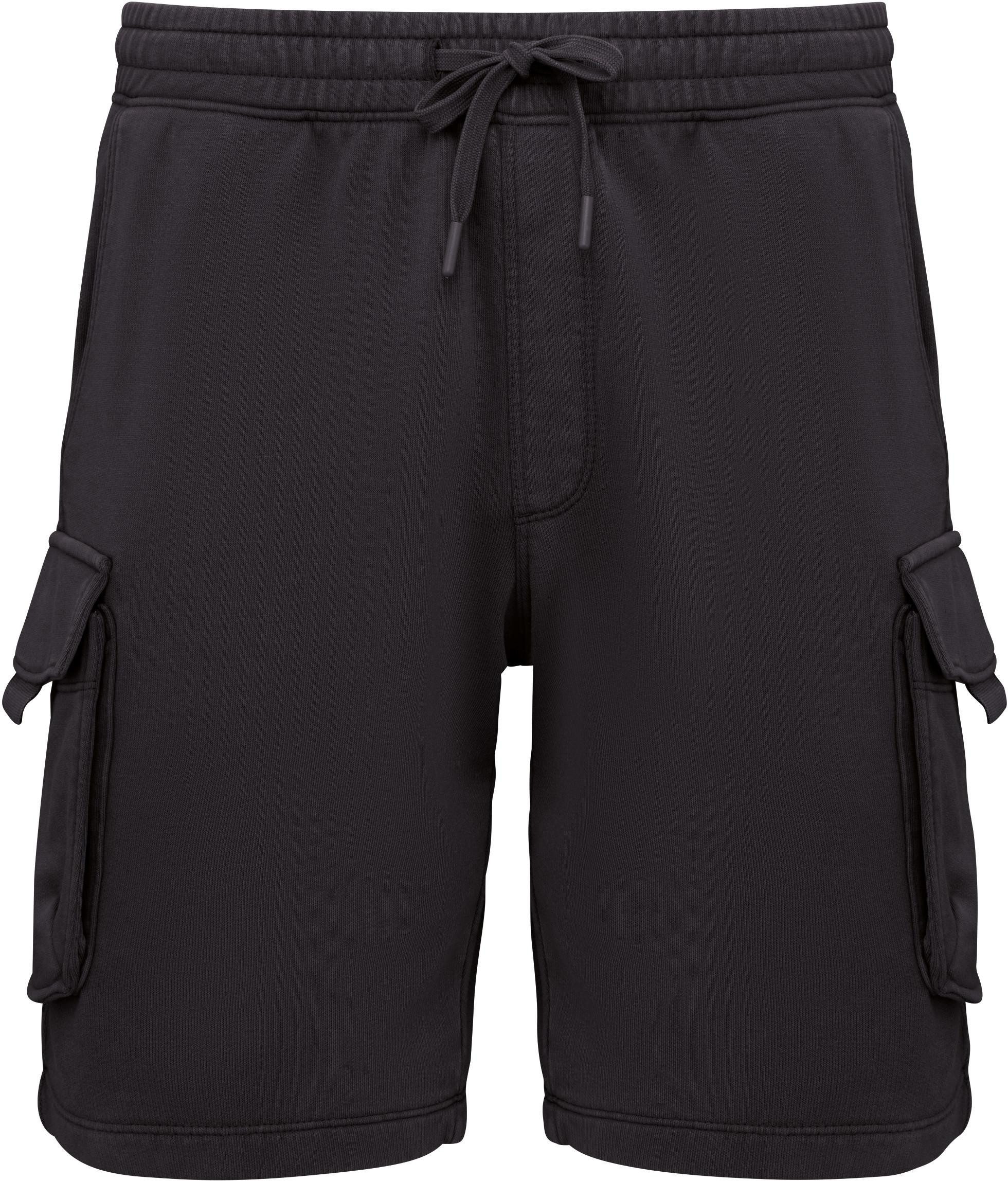 Native Spirit Shorts Umweltfreundliche ausgewaschene French Terry Cargo-Shorts