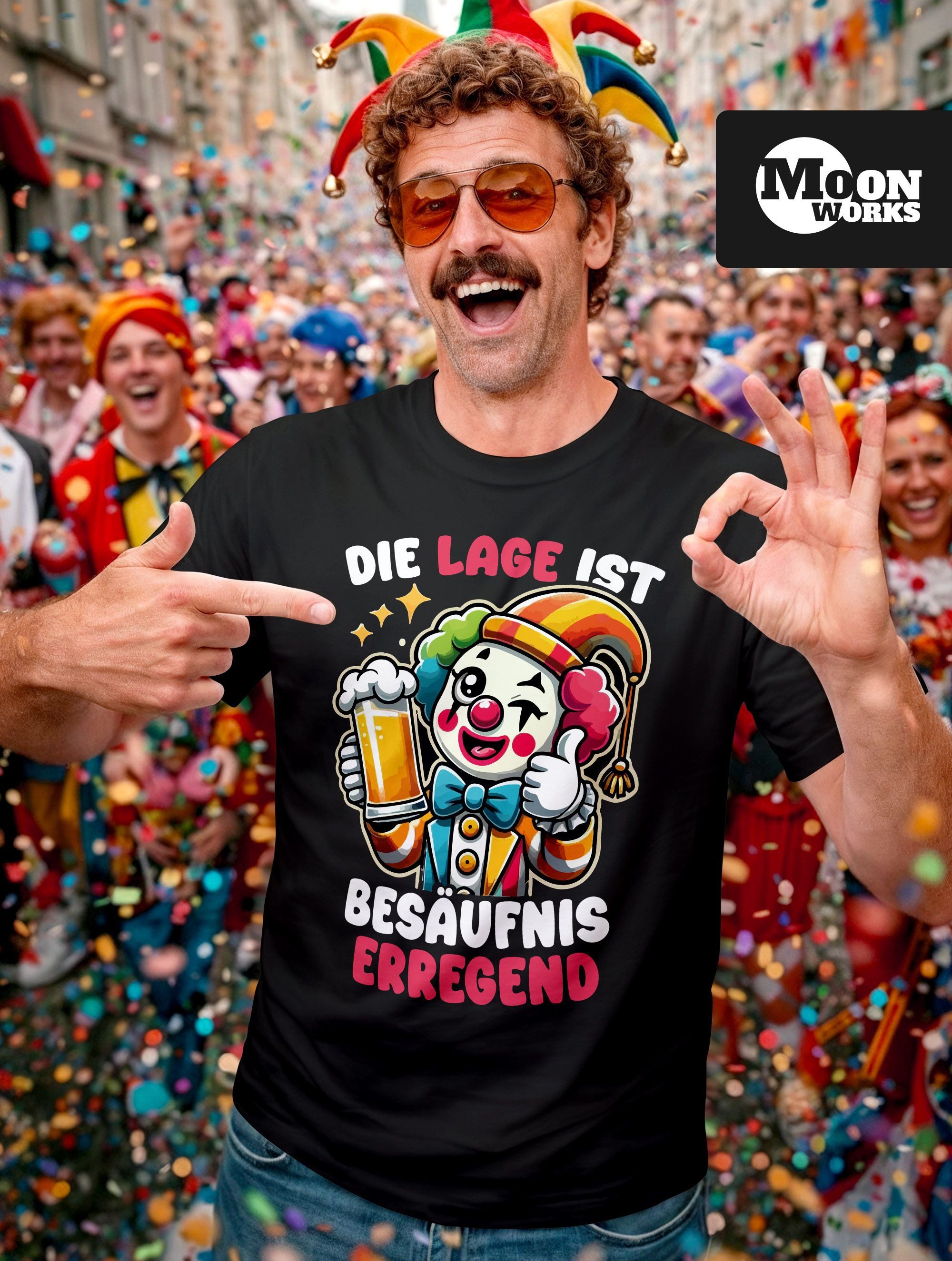 MoonWorks Print-Shirt Herren T-Shirt Party Feiern Trinken Last Minute Fasch günstig online kaufen
