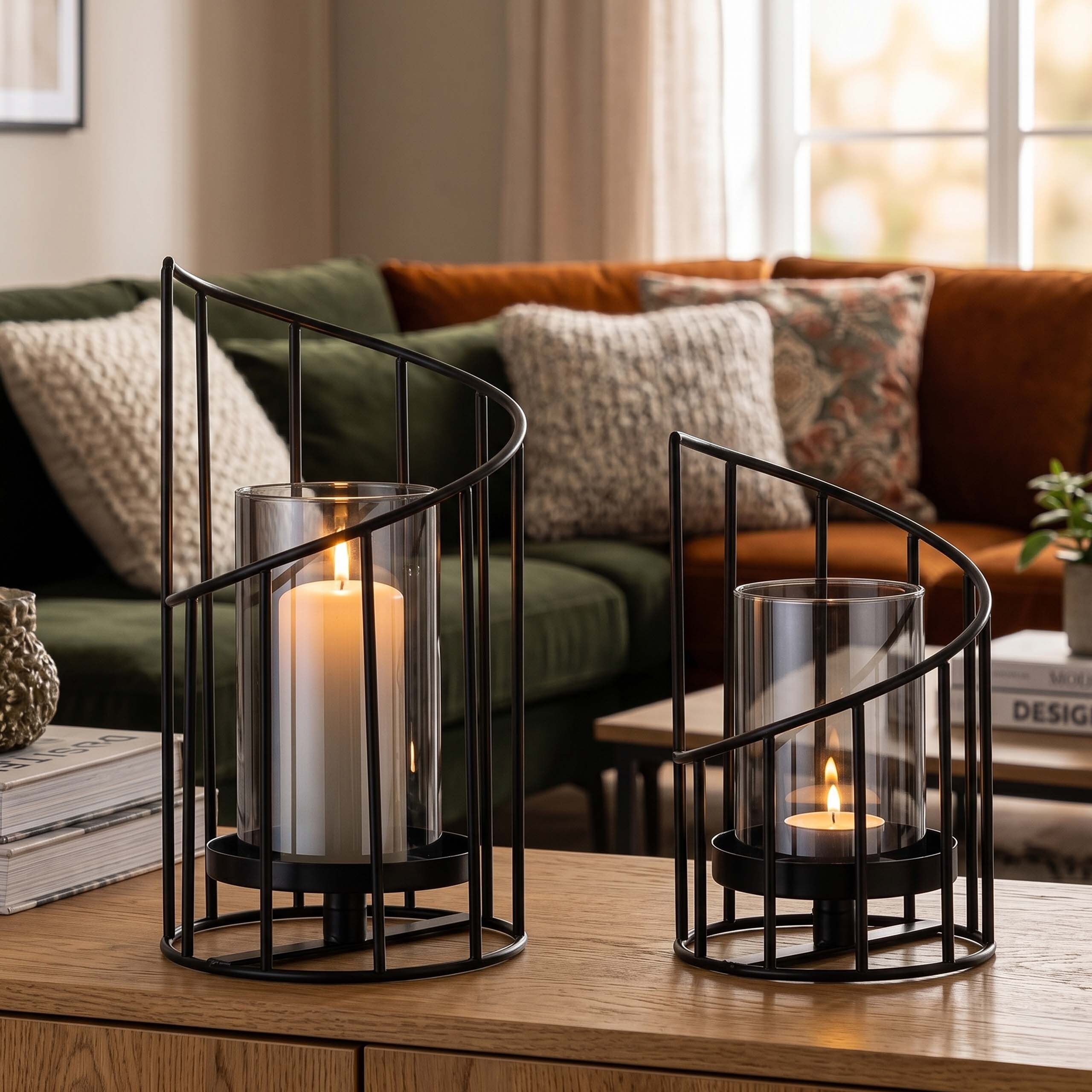 relaxdays Windlicht mit Metallgestell im 2er Set (2 St) – Bild 3 von 5