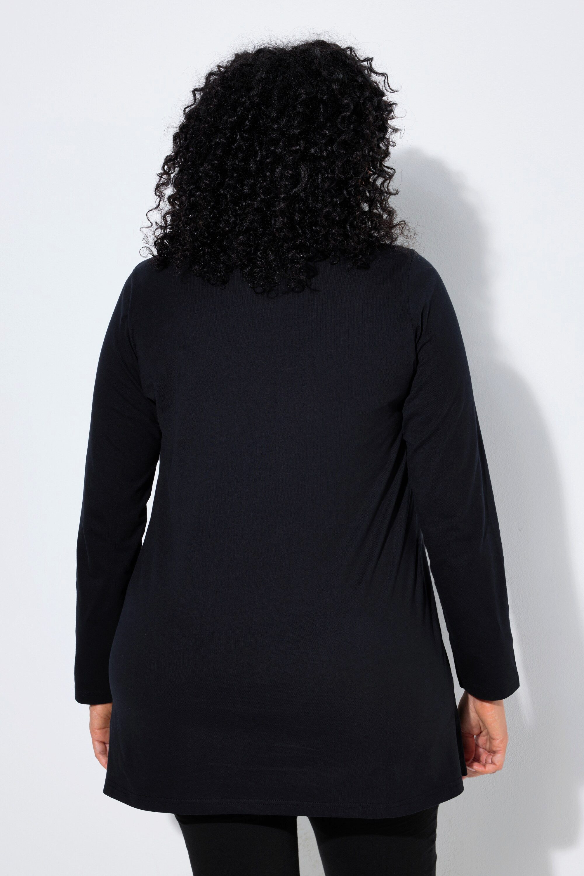 Ulla Popken Longshirt Longshirt Stickerei A-Linie Tunika-Ausschnitt – Bild 3 von 4