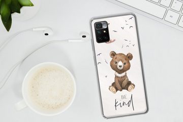 MuchoWow Handyhülle Sprichwörter - Kind sein - Kinder - Teddybär - Aquarell, Phone Case, Handyhülle Xiaomi Redmi 10, Silikon, Schutzhülle