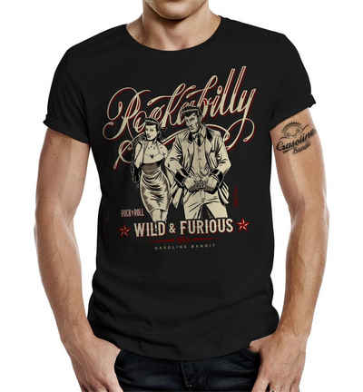GASOLINE BANDIT® T-Shirt »für Rockabilly Rock'n Roll Fans - Wild and Furious«