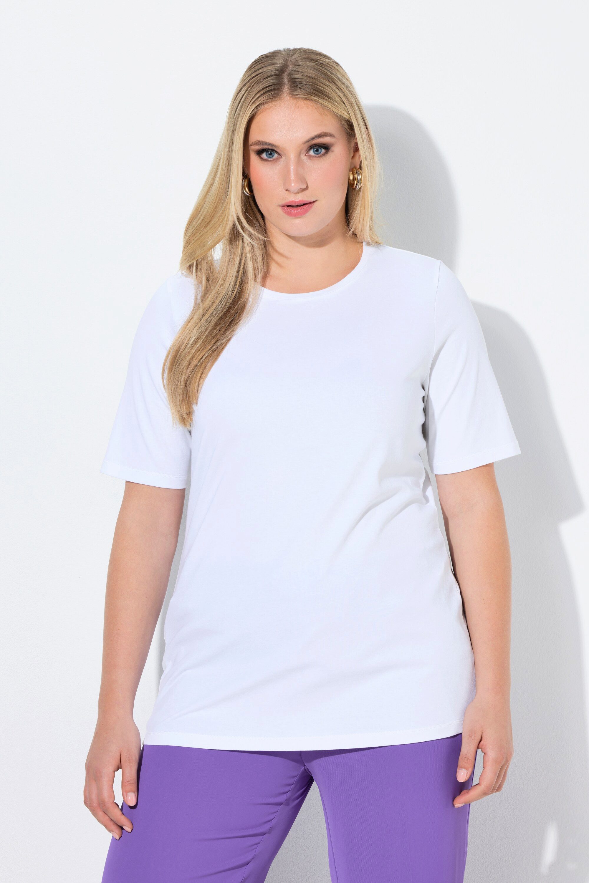 Ulla Popken T-Shirt T-Shirt Slim Rundhalsausschnitt Halbarm günstig online kaufen