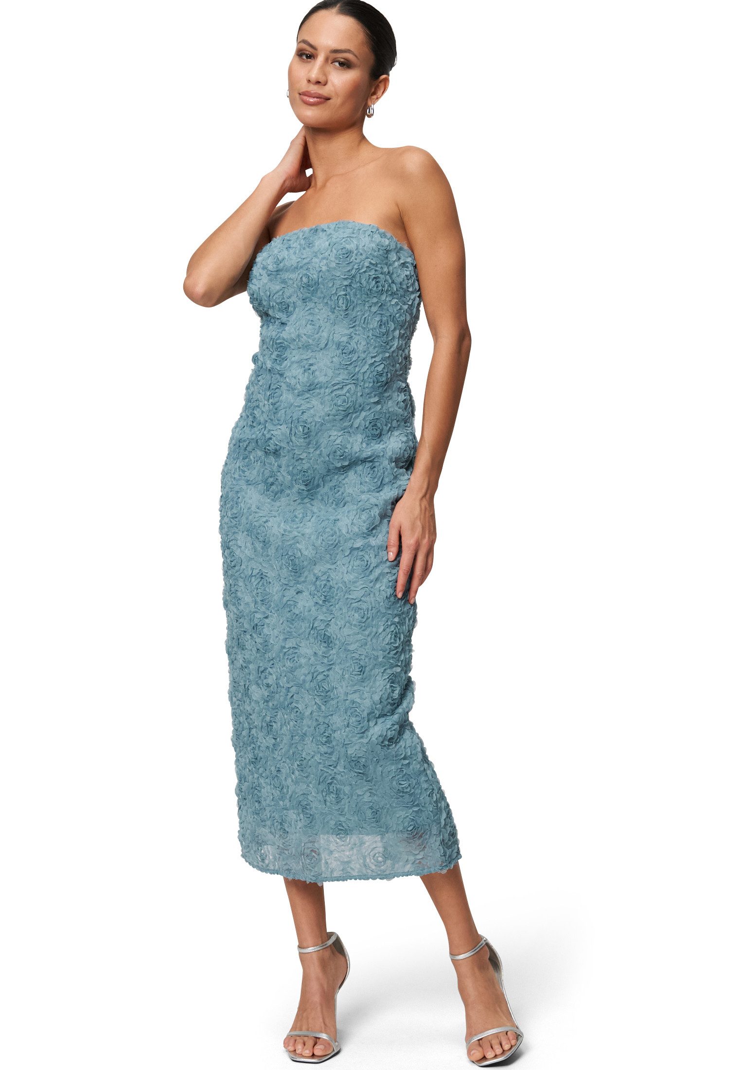 Abendkleid zero Abendkleid mit 3D Blumen