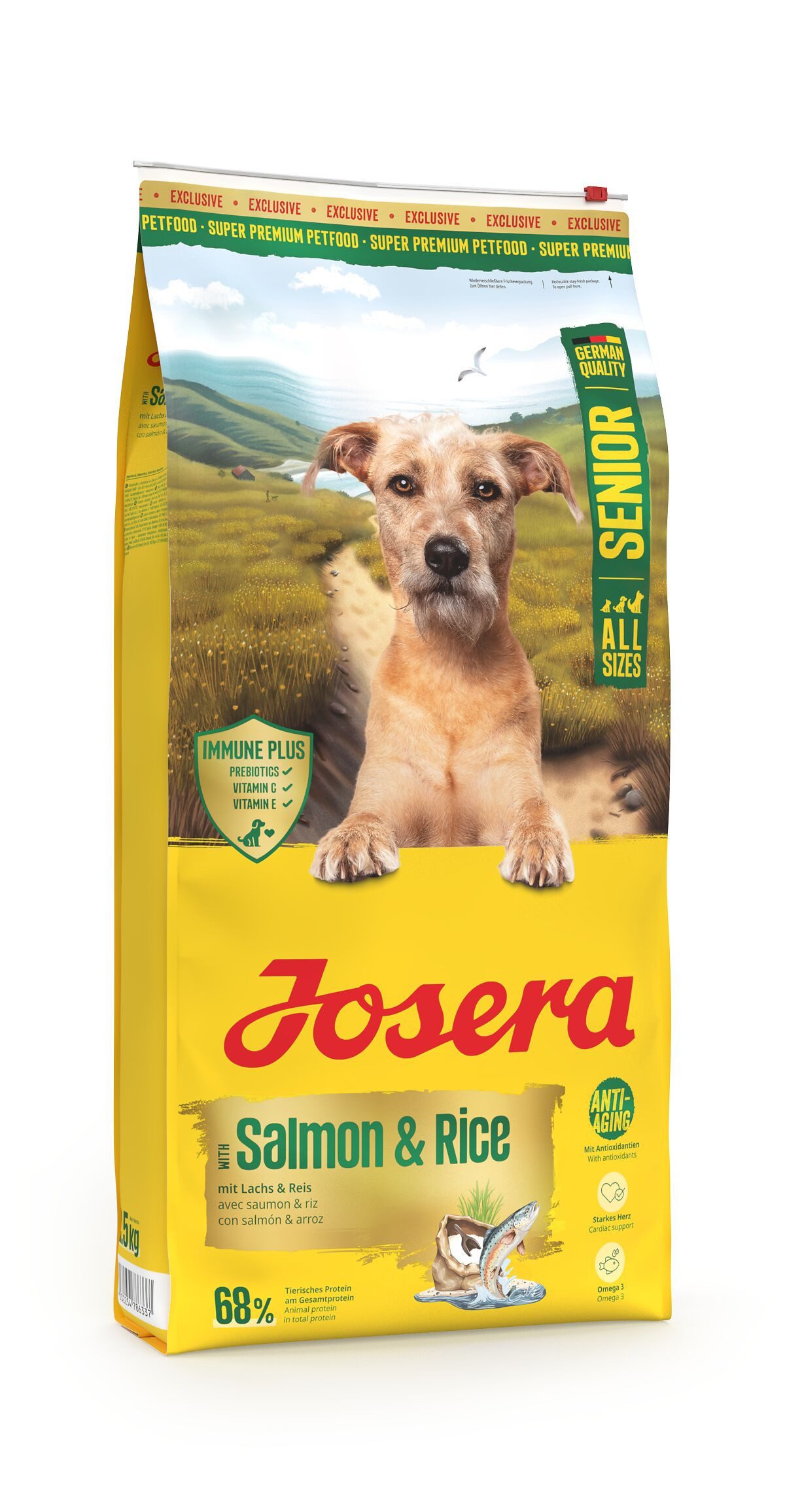 Josera Senior Salmon & Rice 12,5kg, Trockenfutter für: Hunde, Senior All Size, für ältere Hunde aller Rassen