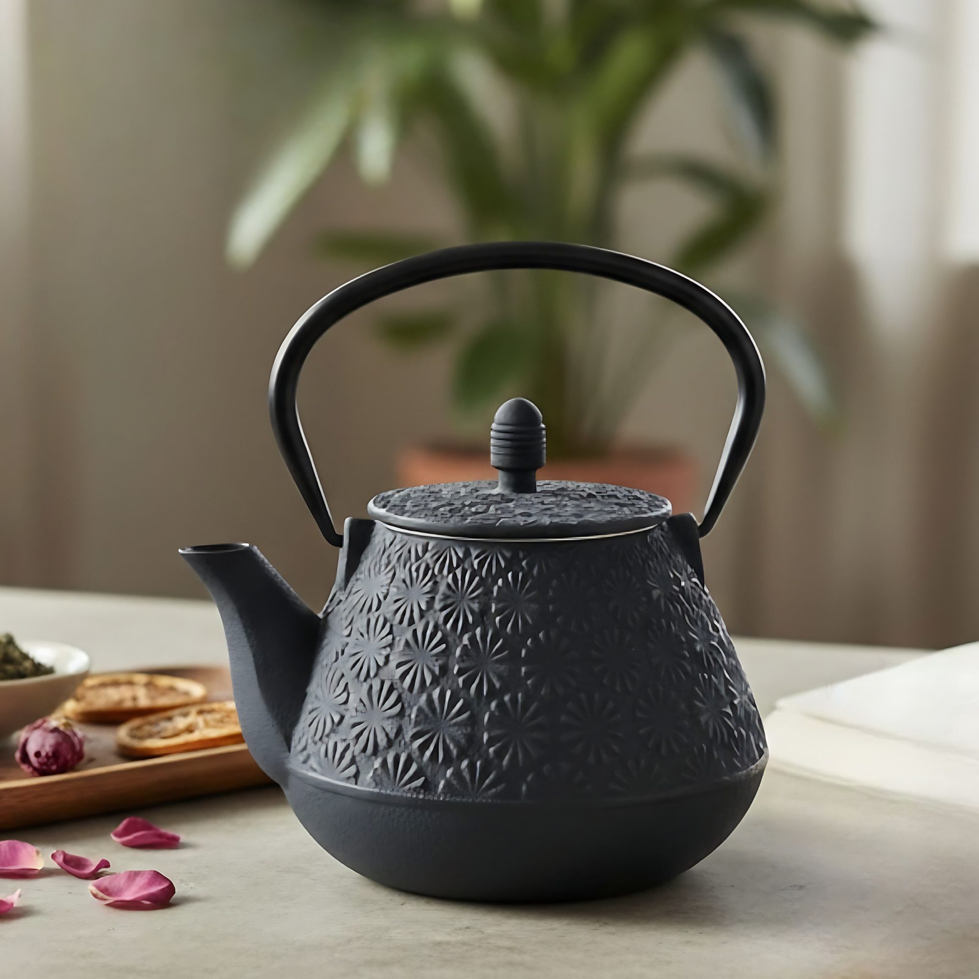 AROMELIO Teekanne Teekanne aus Gusseisen mit Sieb TAKI, 1000 ml
