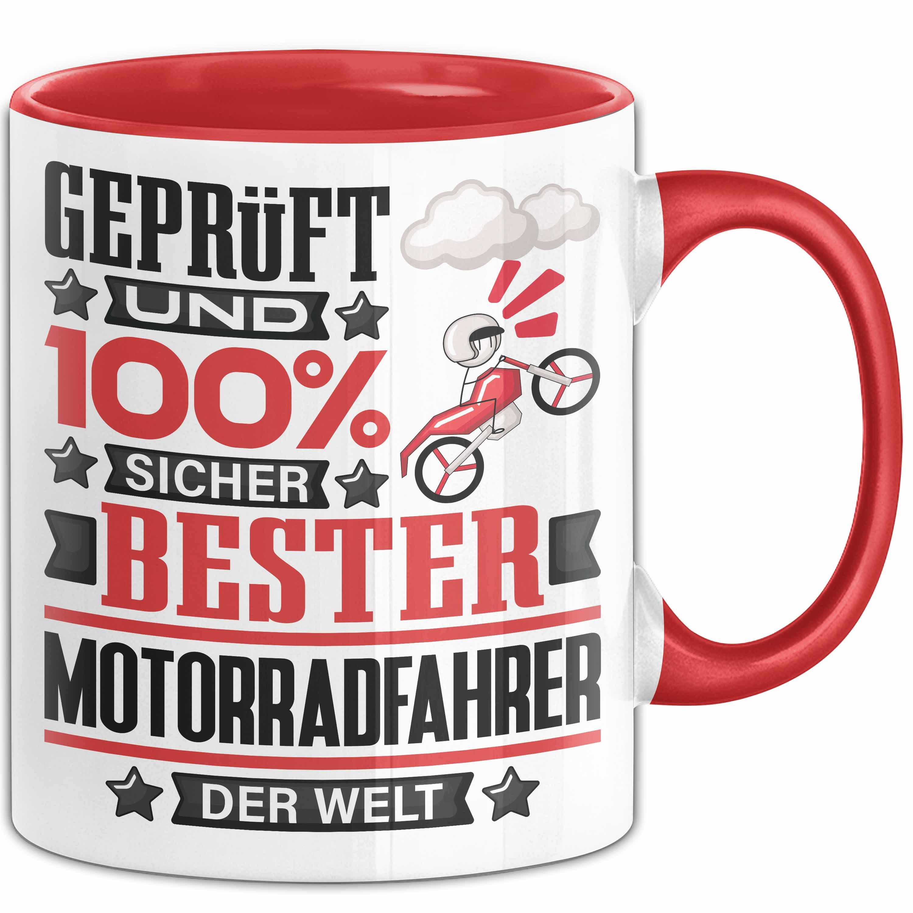 Trendation Tasse Motorradfahrer Geschenk Lustiger Spruch für Motorradfahrer Geschenkide, Keramik
