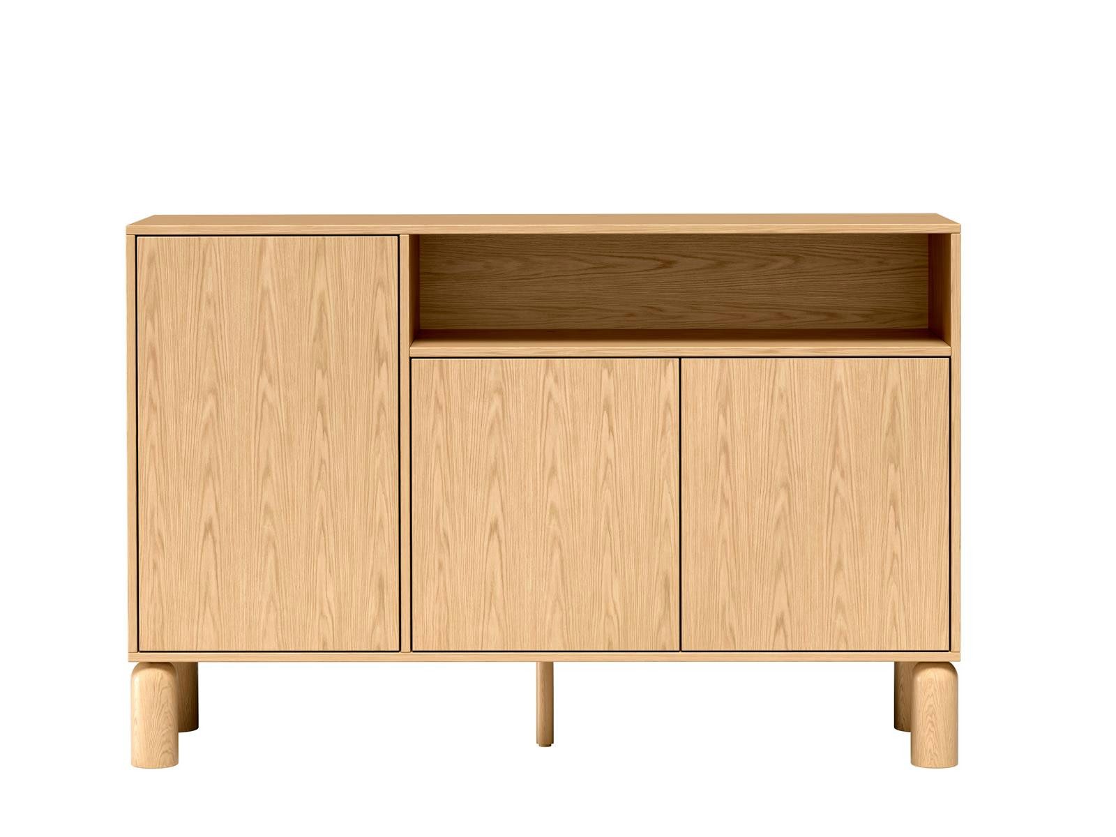 Compleo Kommode mit 3 Türen KARO, Japandi design, Breite: 140 cm