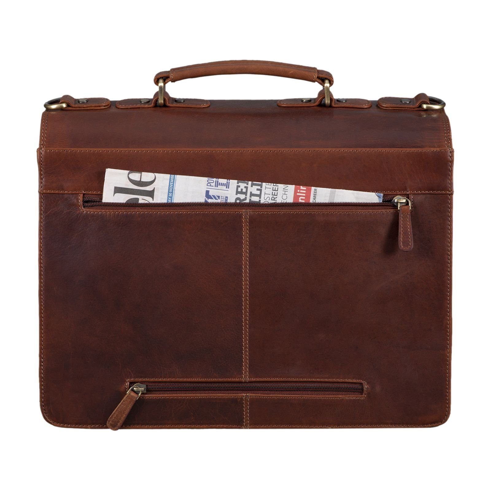 STILORD Aktentasche "Kronos" Aktentasche Herren Lehrertasche Echtleder Groß – Bild 5 von 5