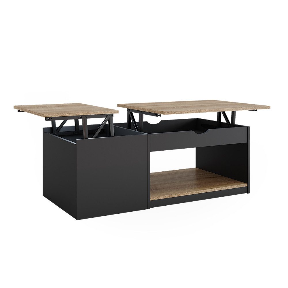 Vicco Couchtisch Avela, Schwarz/Sonoma, 110 x 110 cm (1-St)
