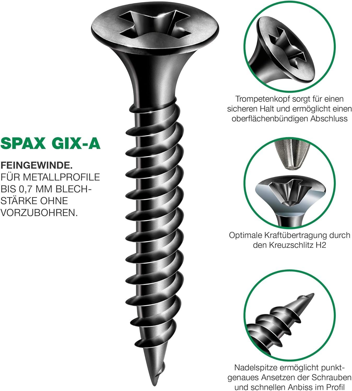 GIX-A SPAX Schnellbauschraube Packung, (1000 St)