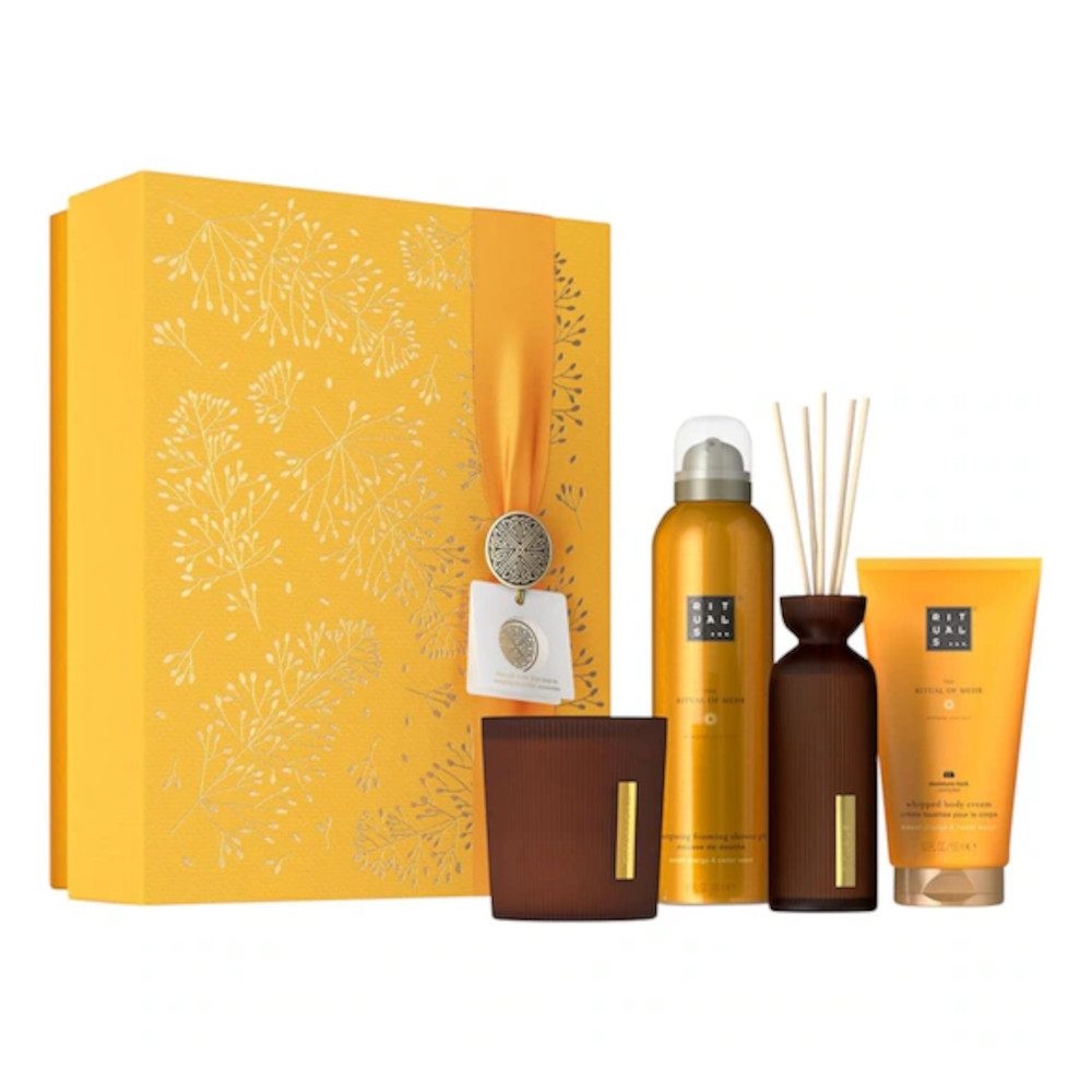 Rituals Pflege-Geschenkset Von Mehr 4 tlg: Gel 200 ml, Stäbchen 70 ml,Creme 150 ml,Kerze 140 g