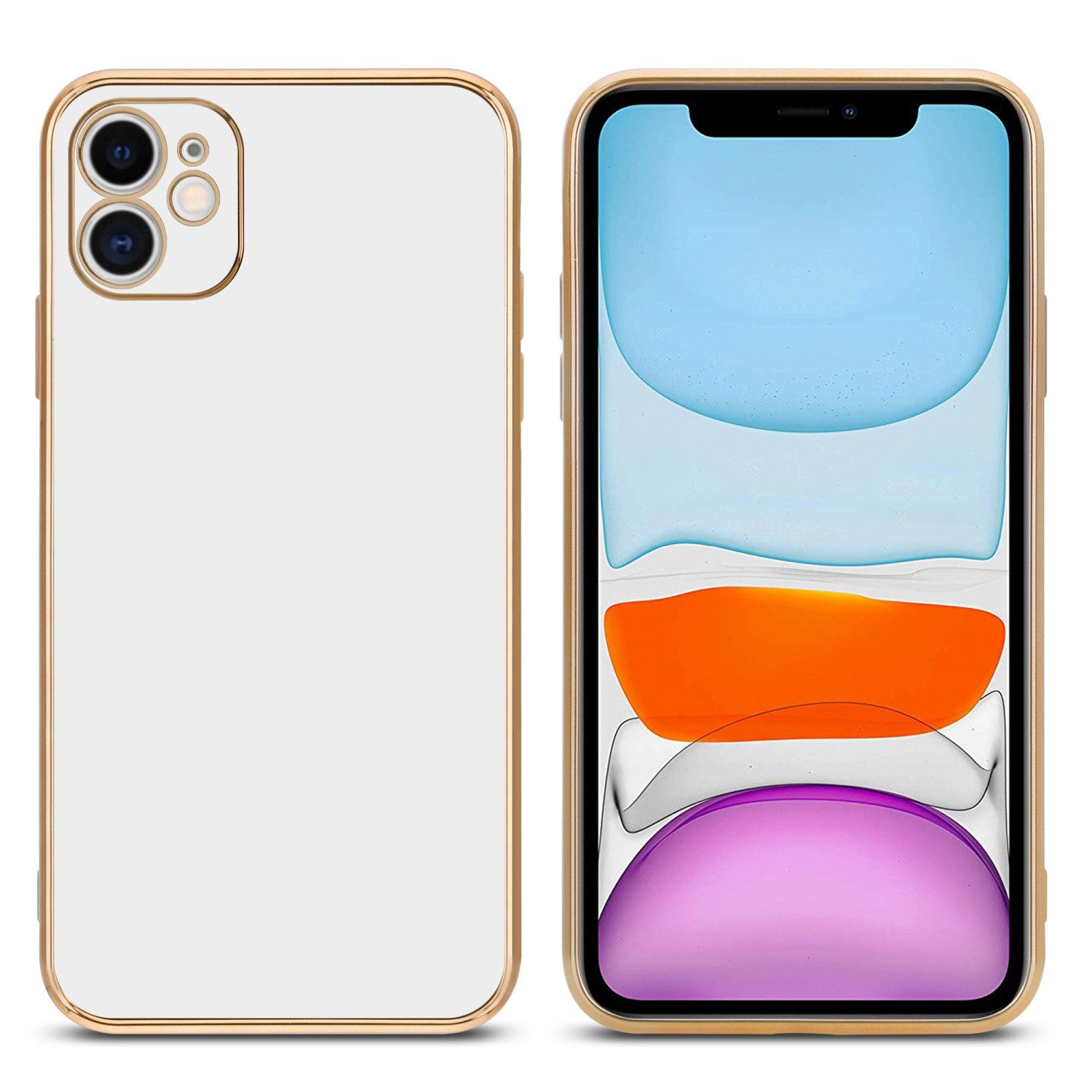 Cadorabo Handyhülle für iPhone 11 Hülle Apple iPhone 11, Schutzhülle - TPU Silikon Hülle - mit Kameraschutz