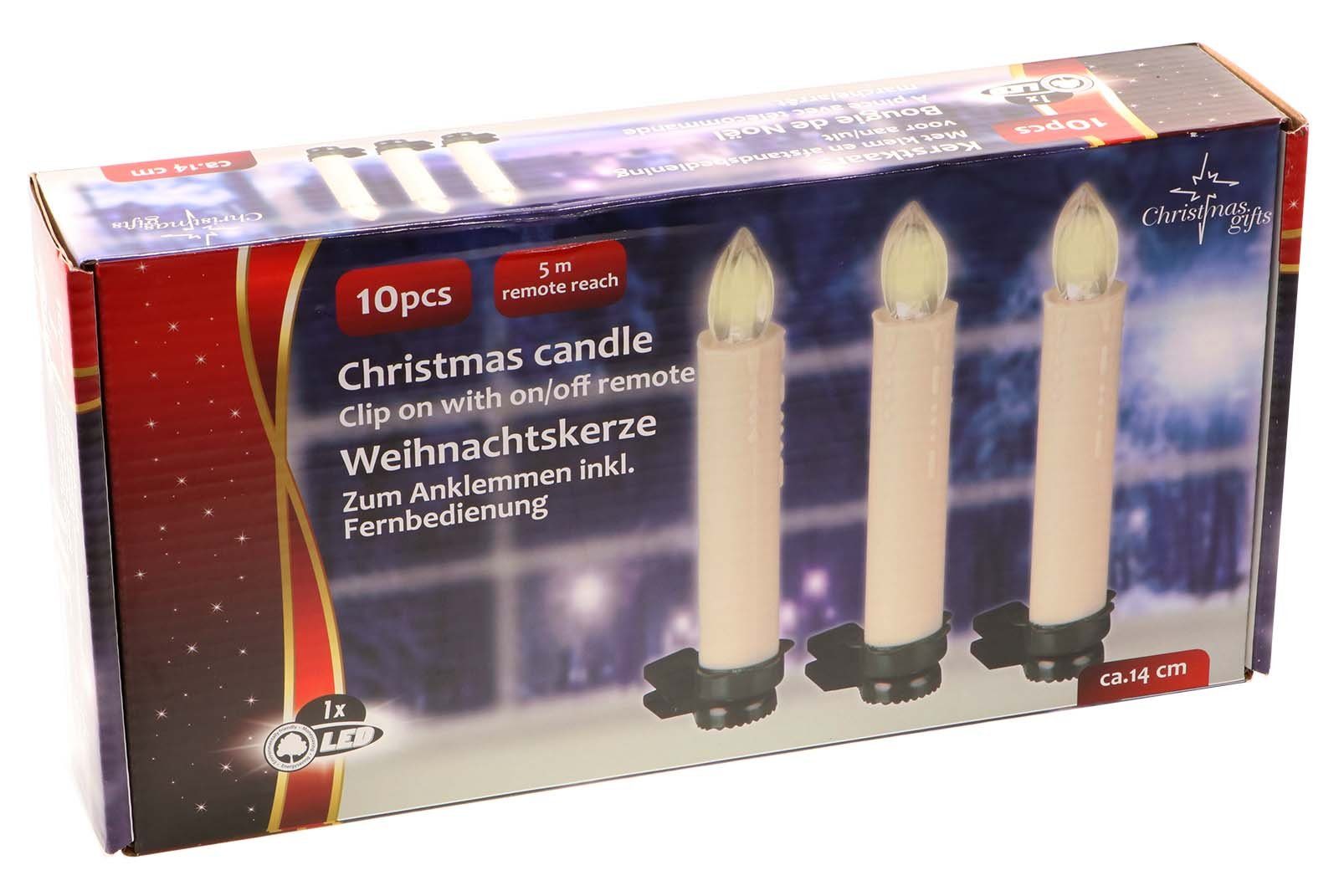 Kerzenlampen Christbaumschmuck 10er Kabellose EDCO LED Weihnachtsbaum Set