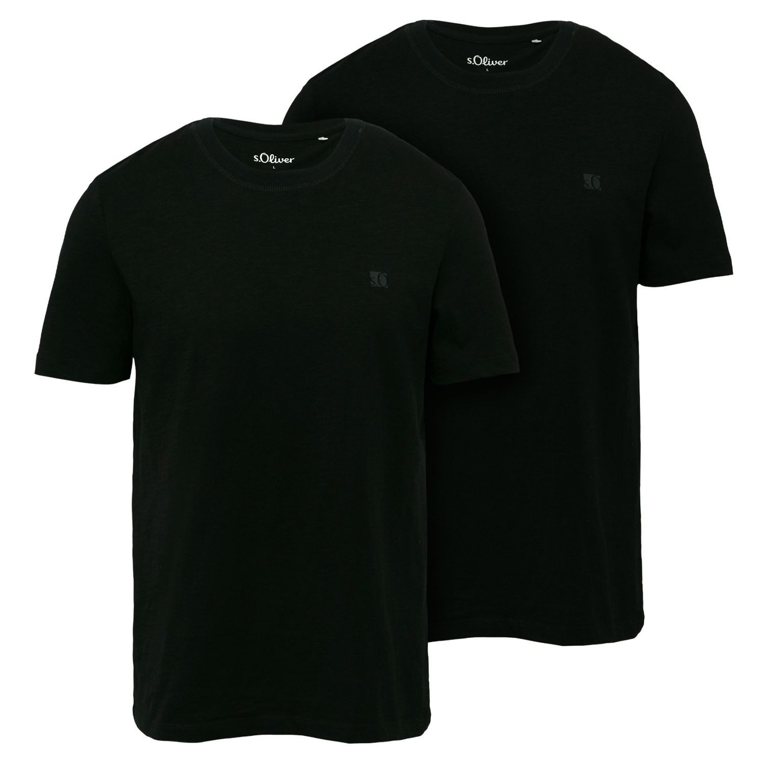 s.Oliver T-Shirt T-Shirt mit Flammgarnstruktur kurzarm, Rundhals, Logo günstig online kaufen