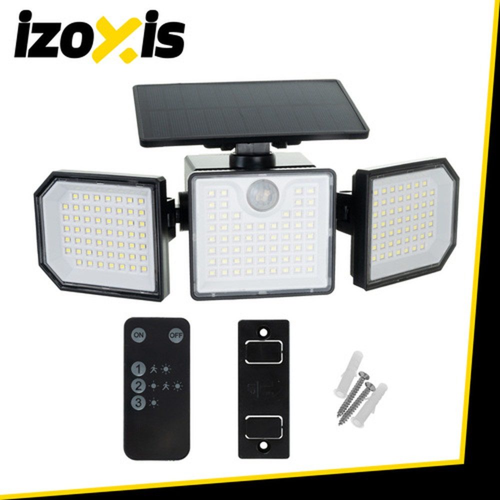 IZOXIS LED Gartenleuchte Solarleuchte Gartenlampen, Solar, LED fest integriert, Tageslichtweiß, PIR-Bewegungsmelder und Dämmerungssensor aktivieren das Licht