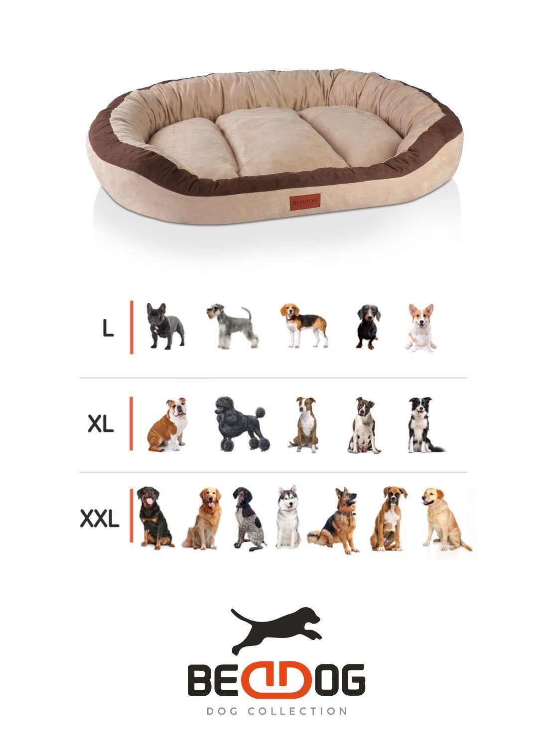 Thumbnail - BedDog Tierbett PRINS PREMIUM Hundebett, aus strapazierfähigem Alicante-Gewebe