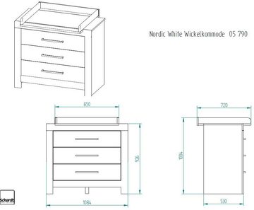 Schardt Wickelkommode Nordic White, Made in Germany