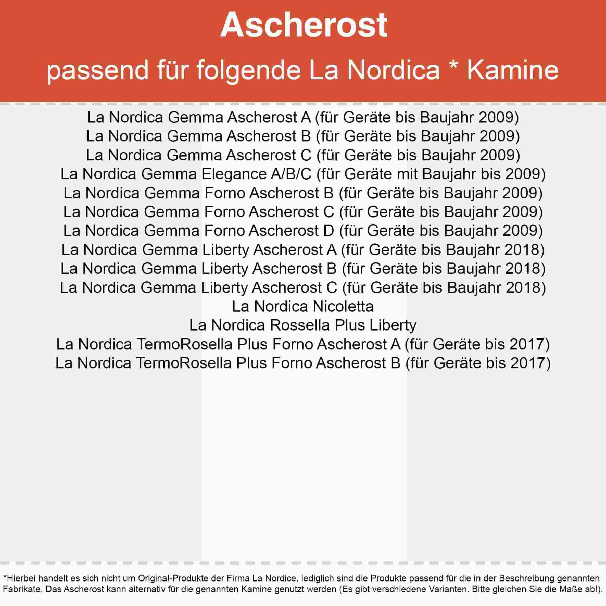 Feuerfest 123 GmbH Grillrost Kaminrost / Ascherost Ø 154x10mm passend für La Nordica**
