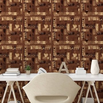 Abakuhaus Vinyltapete selbstklebendes Wohnzimmer Küchenakzent, Kaffee Cafeteria Typography