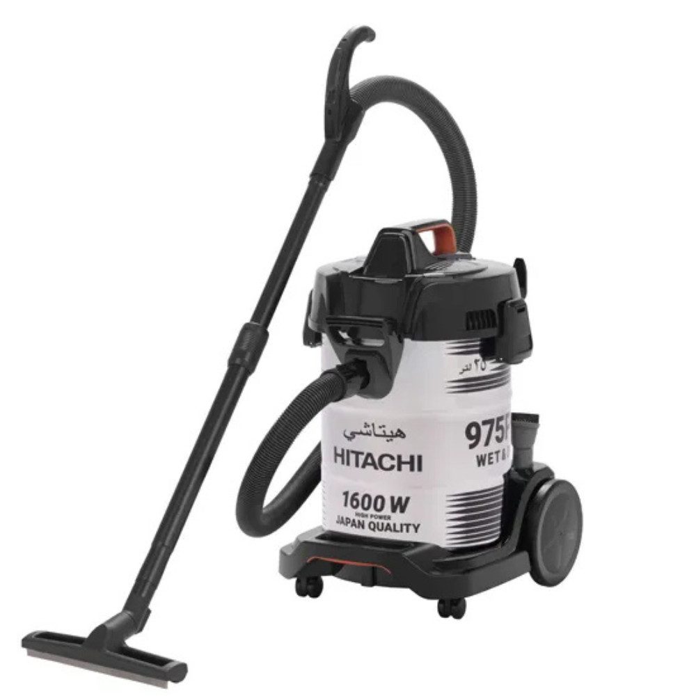 Hitachi Bodenstaubsauger CV 975 PW, 3-in-1 Profi-Nass- & Trockensauger, 25L Edelstahl-Tank, 1600 W, beutellos, 3-in-1 Funktion (Nass/Trocken/Gebläse), rostfreier Behälter, 25L