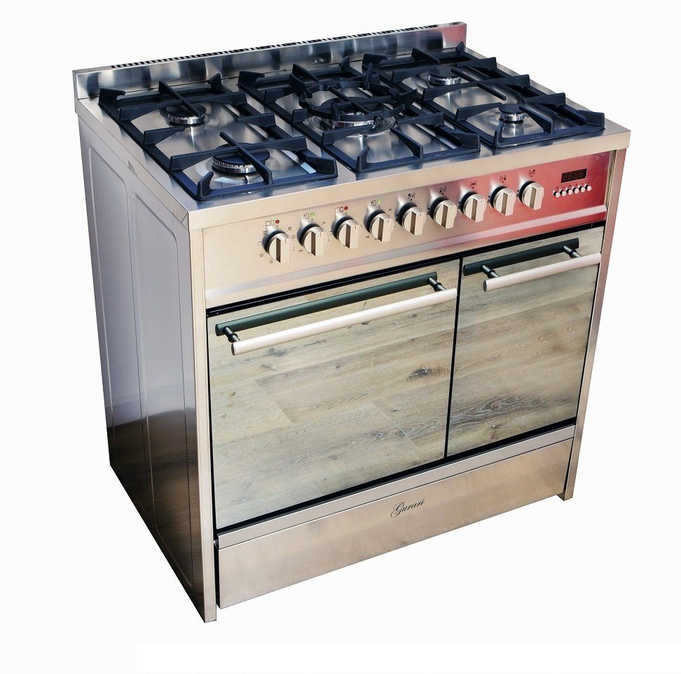 Gas-Standherd GCH E 916 X/3, Gas Elektro Standherd 90 cm/ Range Coocker / 89L / 8 Funktionen / Heißluft/ Grill/ 5 Hochwertige Brenner/ 4 kw WOK/ Erdgas / Propangas/Edelstahl/Inkl. WOK Adapter. Reduzierter Preis € 1.450,00. Unverbindliche Preisempfehlung € 3.900,00, (€ 1.450,00 pro 1 Stk)