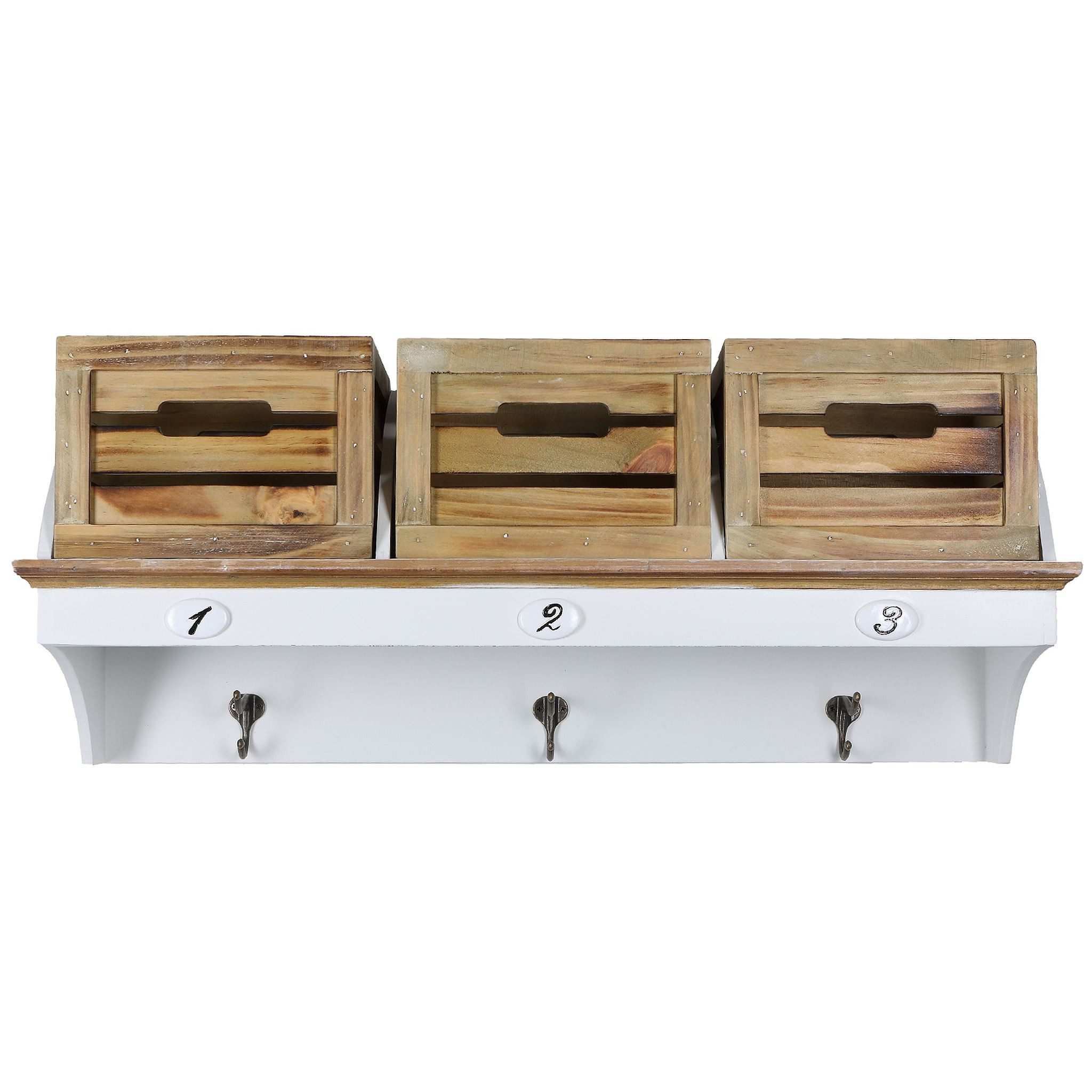 Home4Living Wandgarderobe Wandregal Italy Weiß Kleiderhaken Ablage Board Regal
