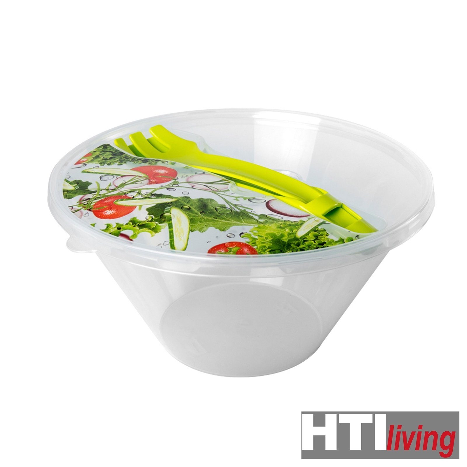 Easy mit Deckel Salatschüssel Kunststoff HTI-Living Schüssel Lunch,