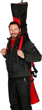 BRUBAKER Skitasche Kombi Set CarverPro XP (für 1 Paar Ski + Stöcke + Schuhe + Helm, 1-tlg), Skisack mit gepolsterten Schulterträgern und Skischuhtasche