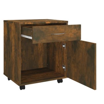 vidaXL Fächerschrank Rollschrank Räuchereiche 45x38x54 cm Holzwerkstoff (1-St)