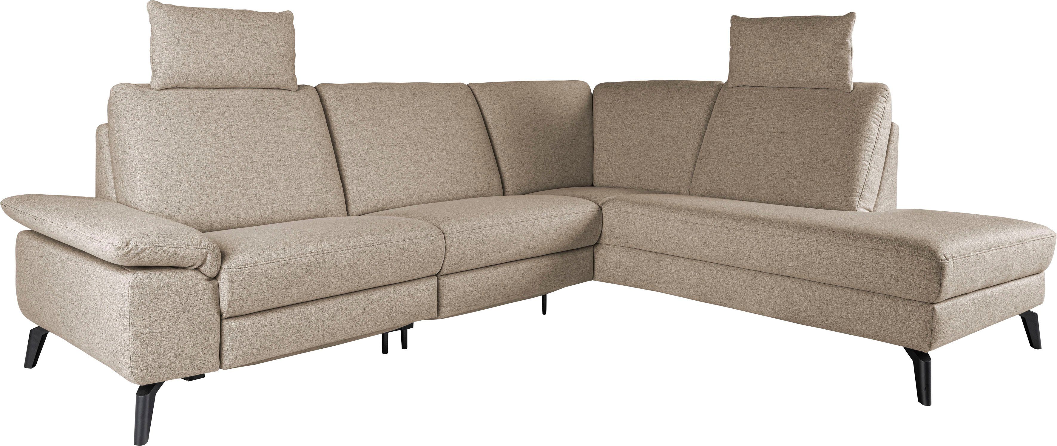 alina Ecksofa, inkl. Kopfstützen, wahlweise mit Relaxfunktion, Breite: 267 cm