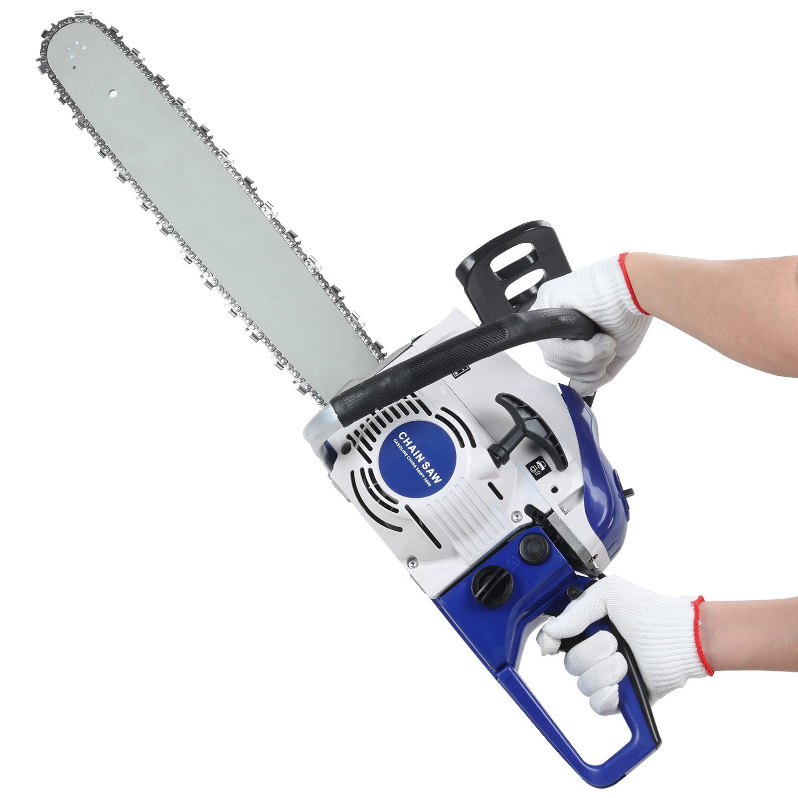 Rutaqian Benzin-Kettensäge 20 Zoll 58cc Benzin-Kettensäge,2-Takt-Handkettensäge mit Benzinmotor, 50,8 cm Schwertlänge, 1-tlg., Hochleistungs-Waldsäge für Holzschnitt und Baumschnitt