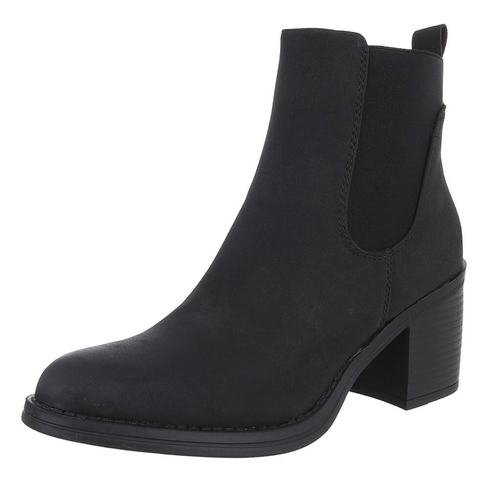 Ital-Design Eleganter Chelsea-Boot mit Absatz für Alltag und Freizeit Chelseaboots (90482718) Blockabsatz Stiefeletten in Schwarz