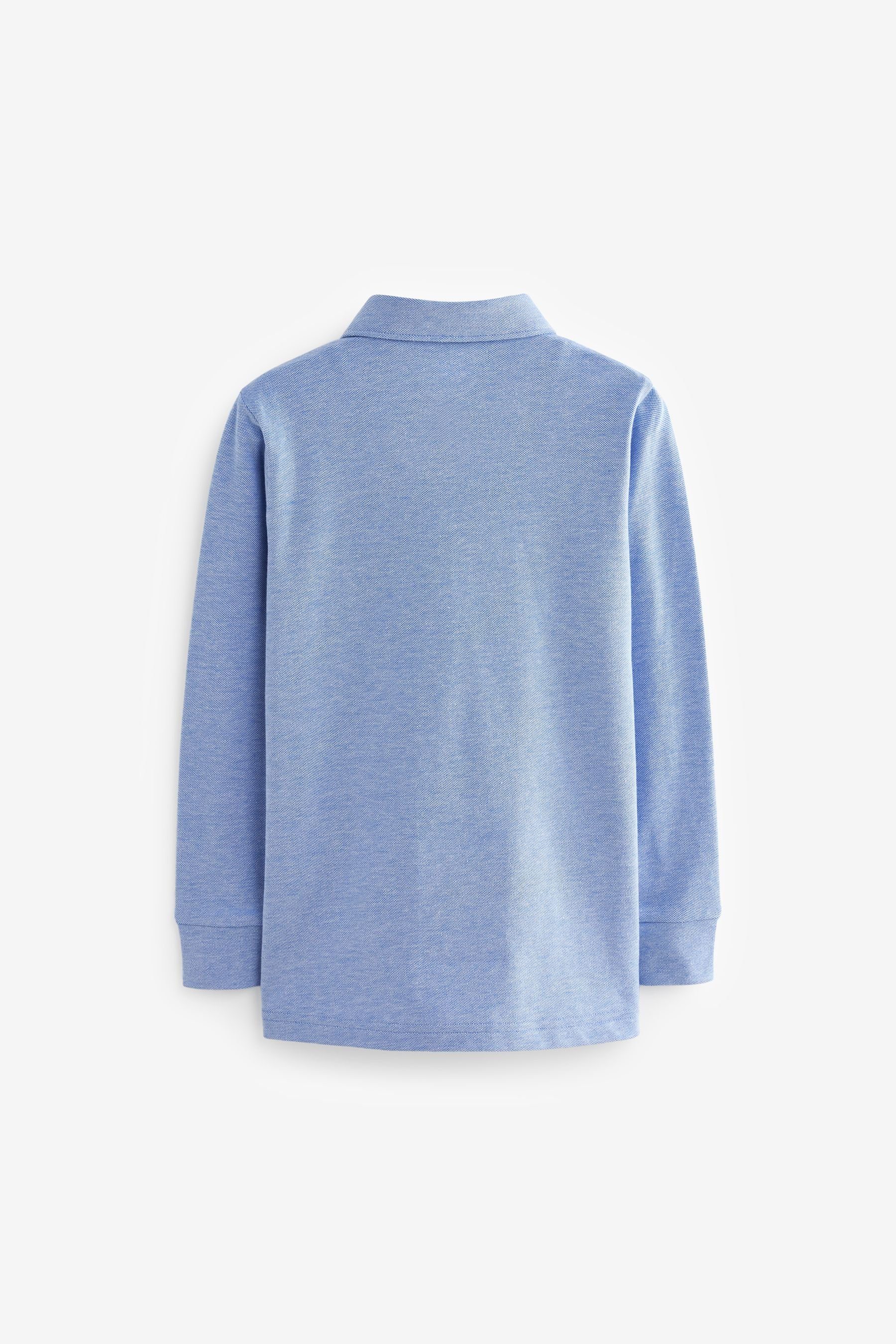 Langärmeliges Next Polo-Shirt Langarm-Poloshirt (1-tlg) Blue