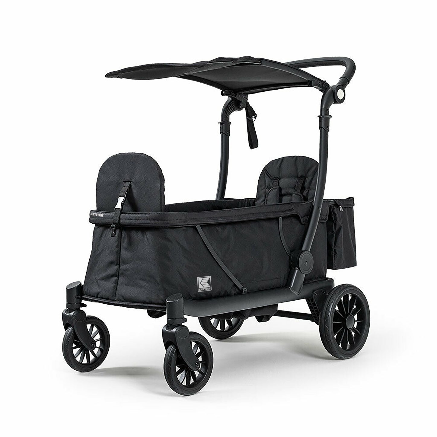 KETTLER Bollerwagen Klappbollerwagen KETTLER COMPACT, zusammenfaltbar; mit höhenverstellbarem Schiebegriff; Traglast 70 kg; BxLxH: 65x107x111 cm; Inkl. Sonnendach Schwarz | Bollerwagen