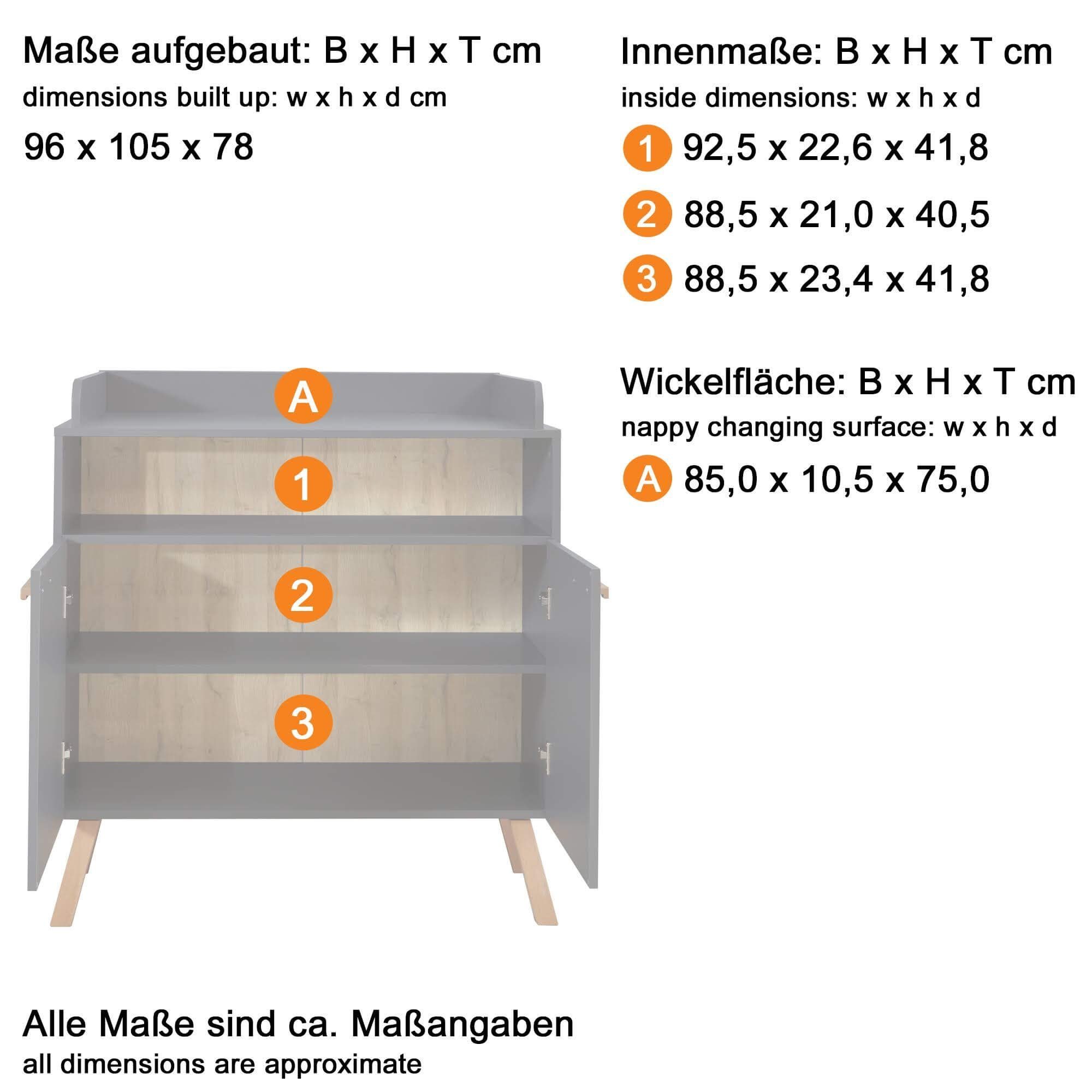 Newroom Wickeltisch Grau Wickeltisch Noah, Wickelkommode Modern Babykommode Skandi Kinderzimmer