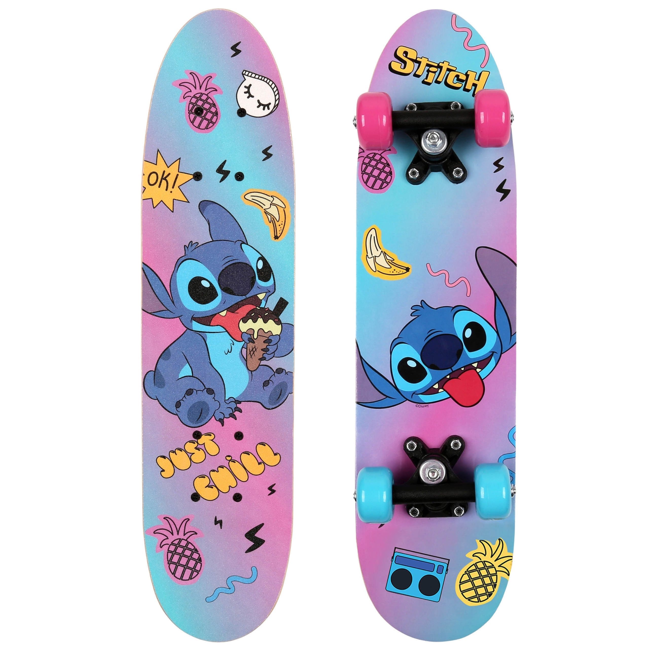 Disney Skateboard DISNEY Stitch Kinder Skateboard aus Holz 61cm, 20-50kg