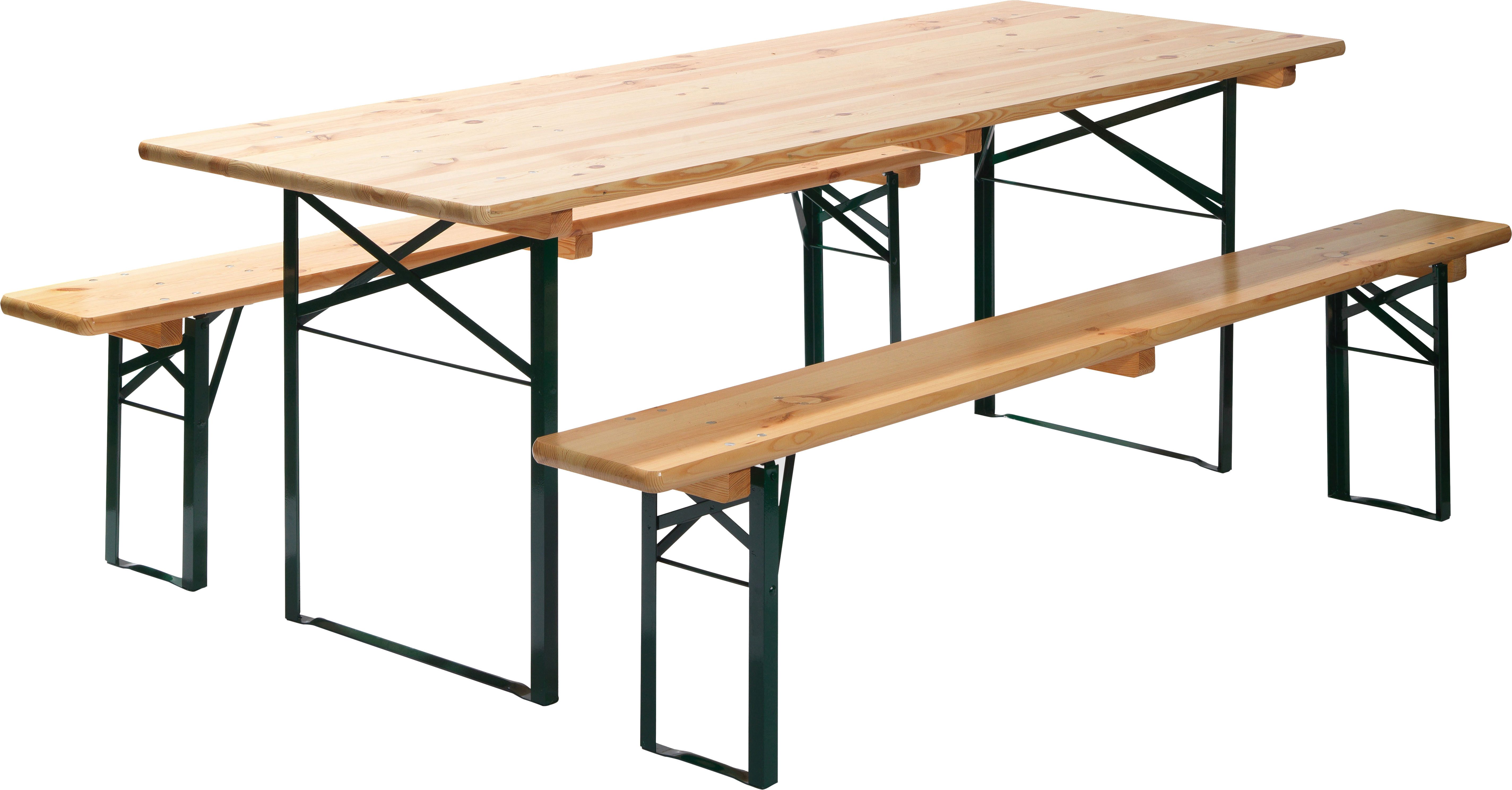 Essentials Bierzeltgarnitur Faltbare Bierganitur mit Столи, (Set, 3-tlg), 80 cm - Brauereiqualität