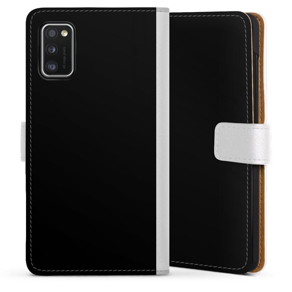 DeinDesign Handyhülle einfarbig schwarz Farbe Schwarz, Samsung Galaxy A41 Hülle Handy Flip Case Wallet Cover