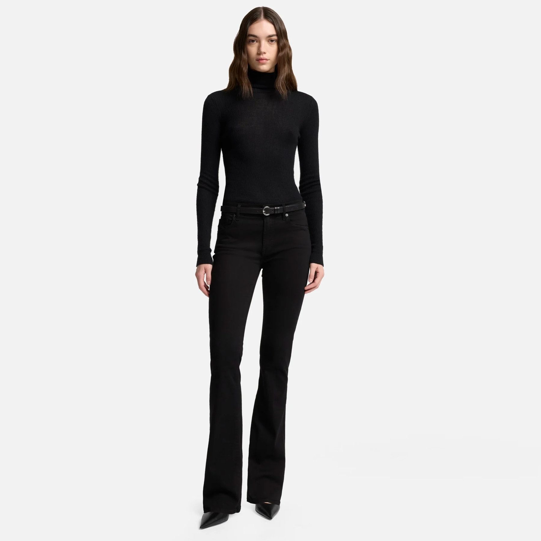 SEVEN FOR ALL MANKIND Bootcut-Jeans SEVEN FOR ALL MANKIND Jeans BOOTCUT RINSED BLACK Mid Waist - Schwarz