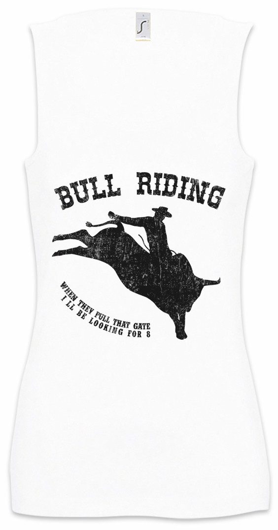 Tanktop Bull Riding Ärmelloses Damen T-Shirt Cowboy Cowgirl Rodeo Reiter