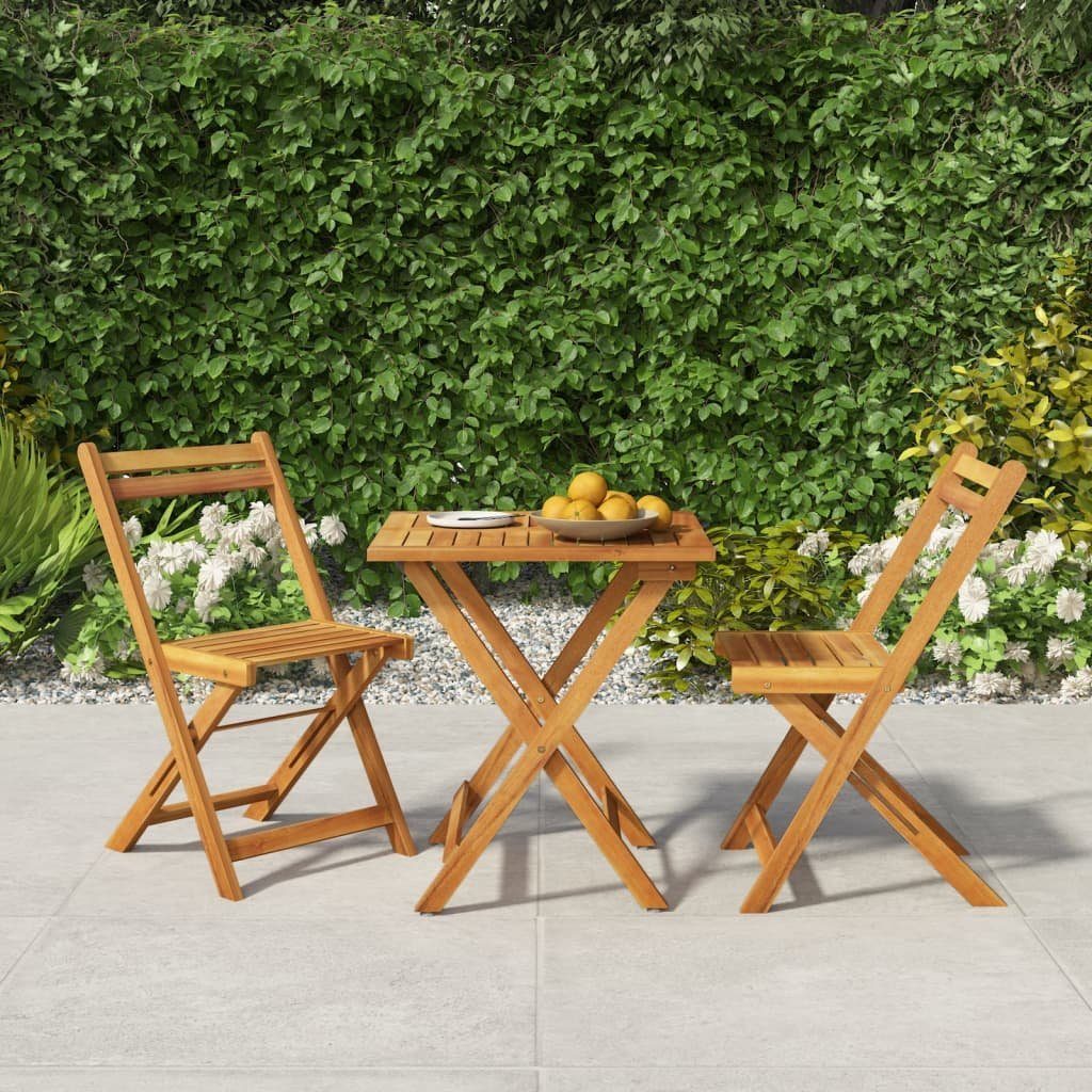 vidaXL Gartenlounge-Set 3-tlg. Bistro-Set Klappbar Massivholz Akazie, (3-tlg)