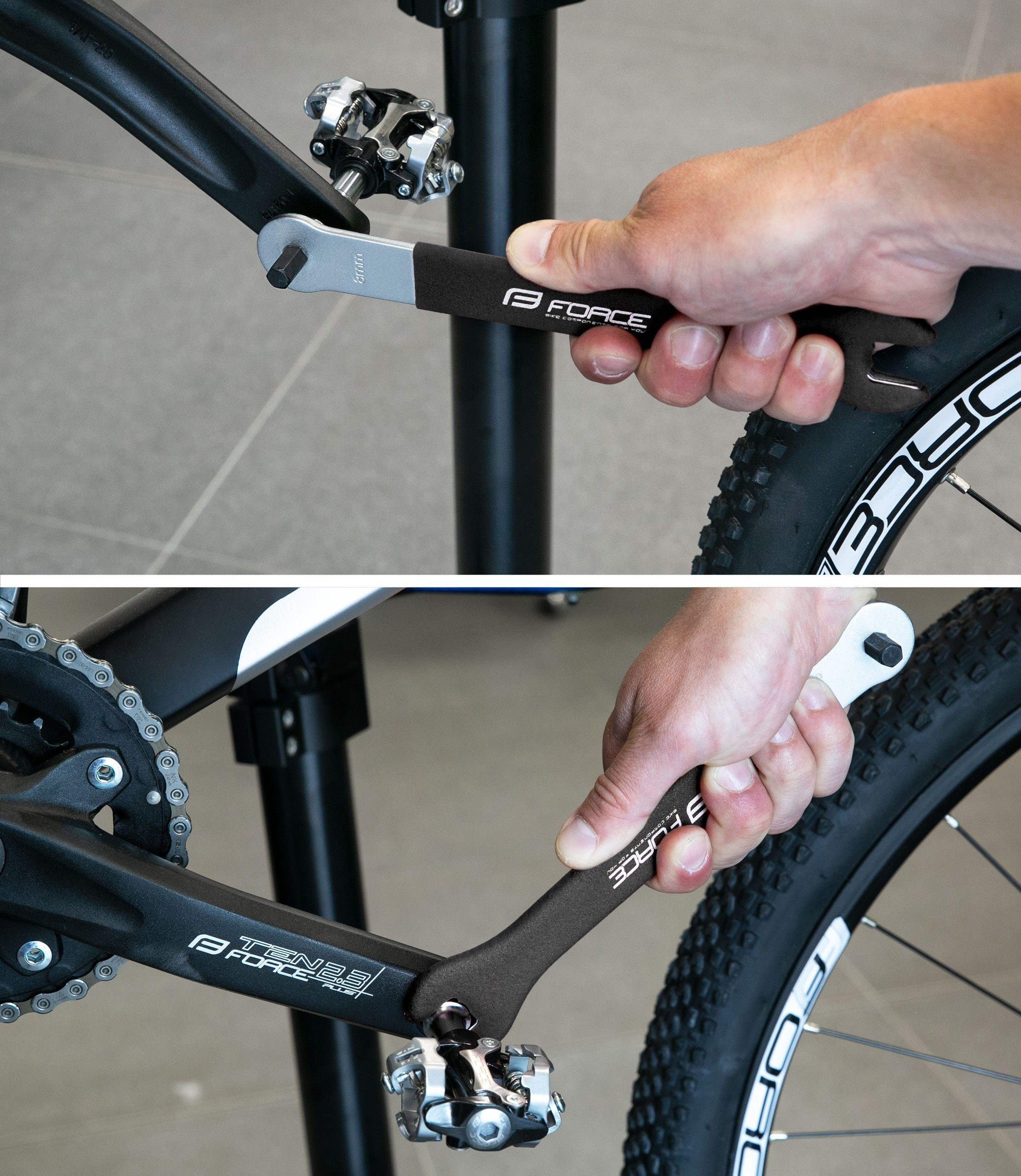 FORCE Fahrradwerkzeugset Pedalschlüssel FORCE 15 mit Sechskantschlüssel 6/8