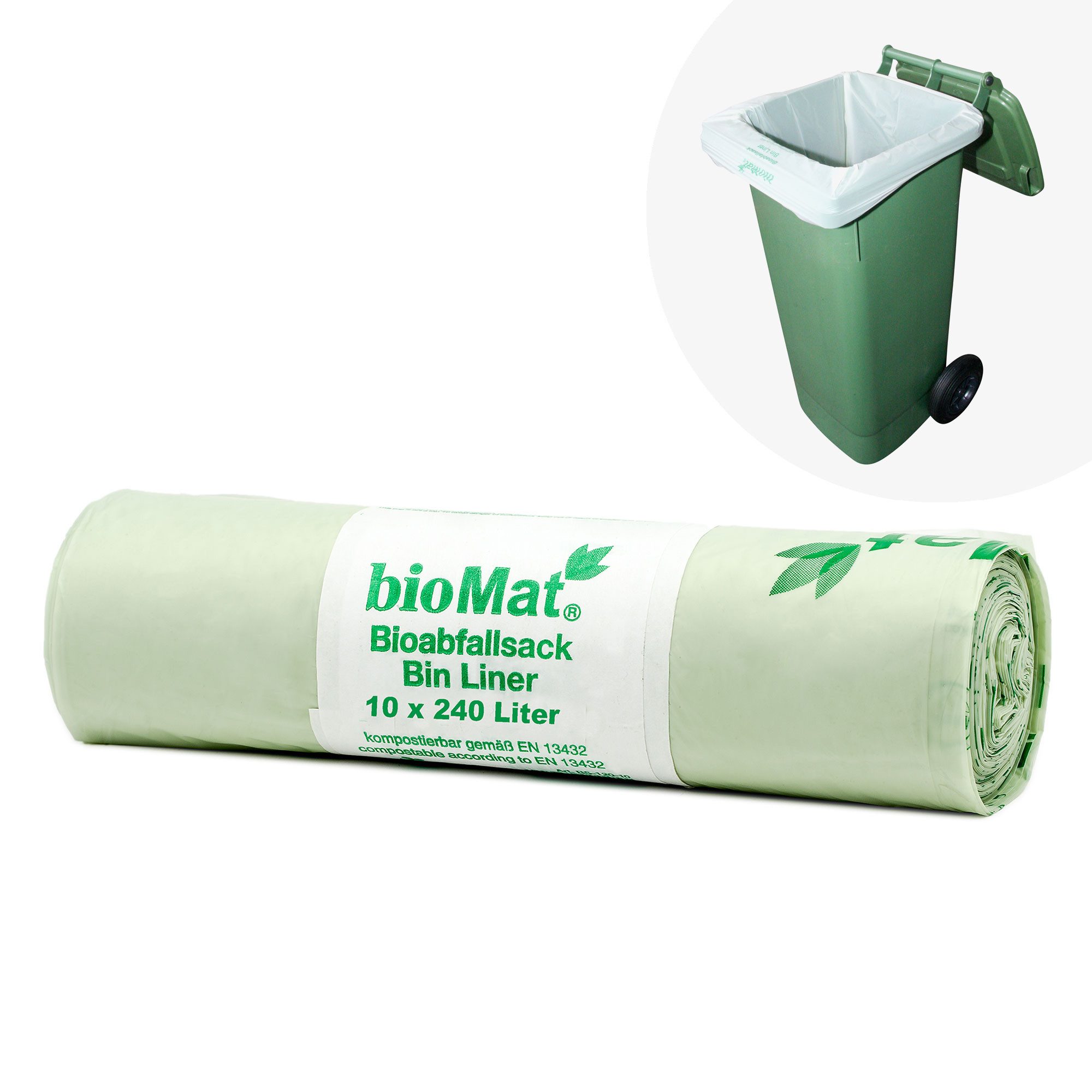 bioMat Müllbeutel bioMat Kompostierbare 240l Müllsäcke, EN13432, Made in Germany