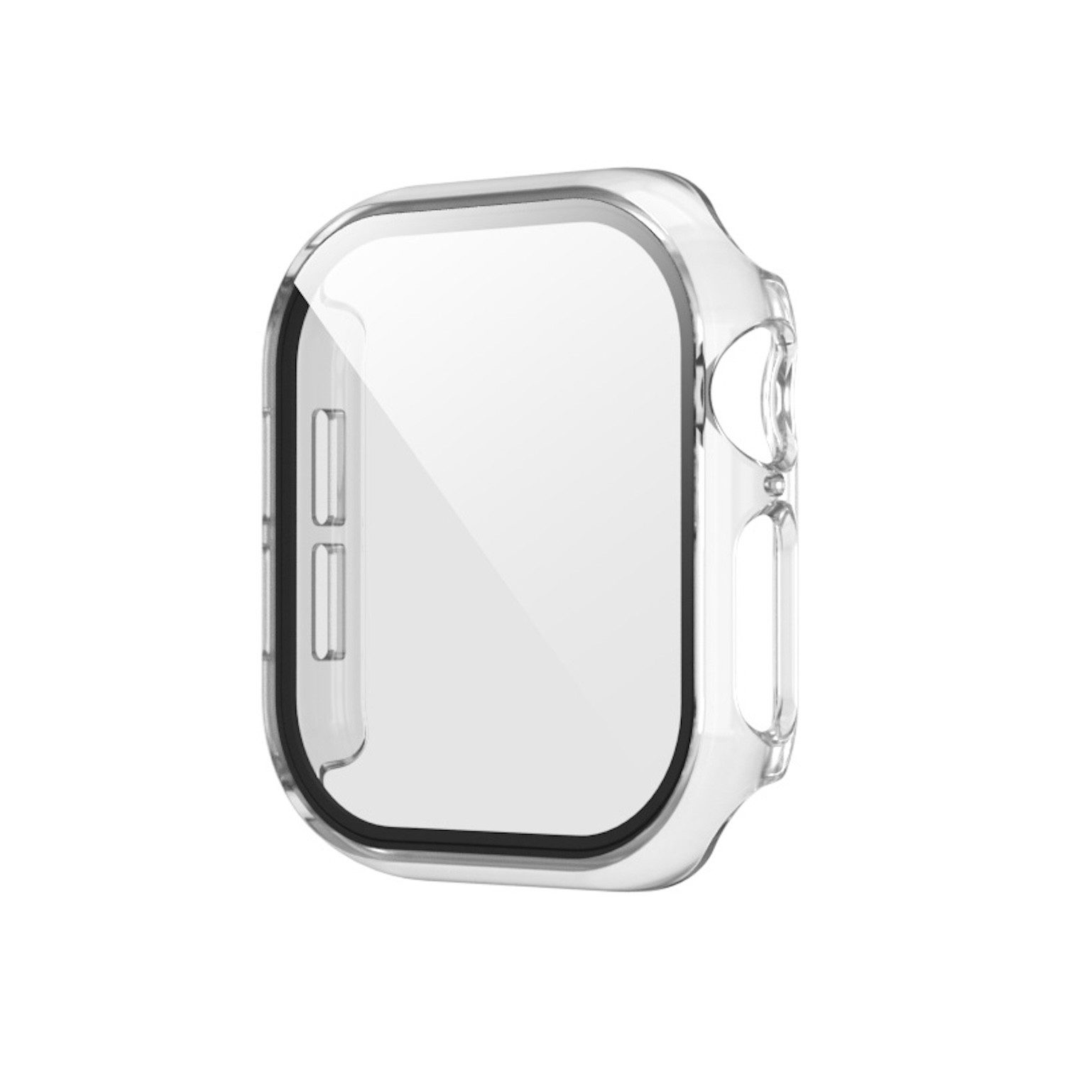 Wigento Smartwatch-Hülle Für Apple Watch Series 11 / 10 42mm Hülle + H9 Hart Glas Transparent, Schutzhülle aus PC + gehärtetem Glas für Rundumschutz
