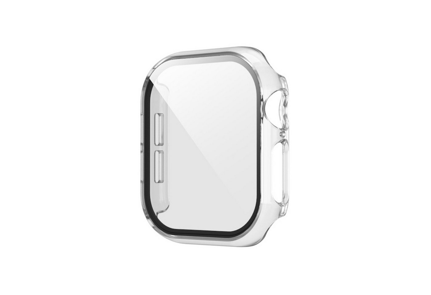 Wigento Smartwatch-Hülle Für Apple Watch Series 11 / 10 46mm Hülle + H9 Hart Glas Transparent, Schutzhülle aus PC + gehärtetem Glas für Rundumschutz