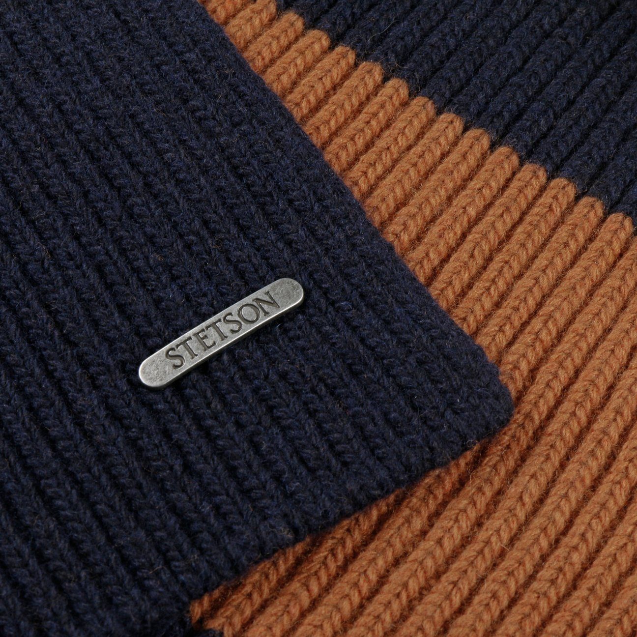 Stetson Strickschal, (1-St), Schal, Made in Italy braun-blau