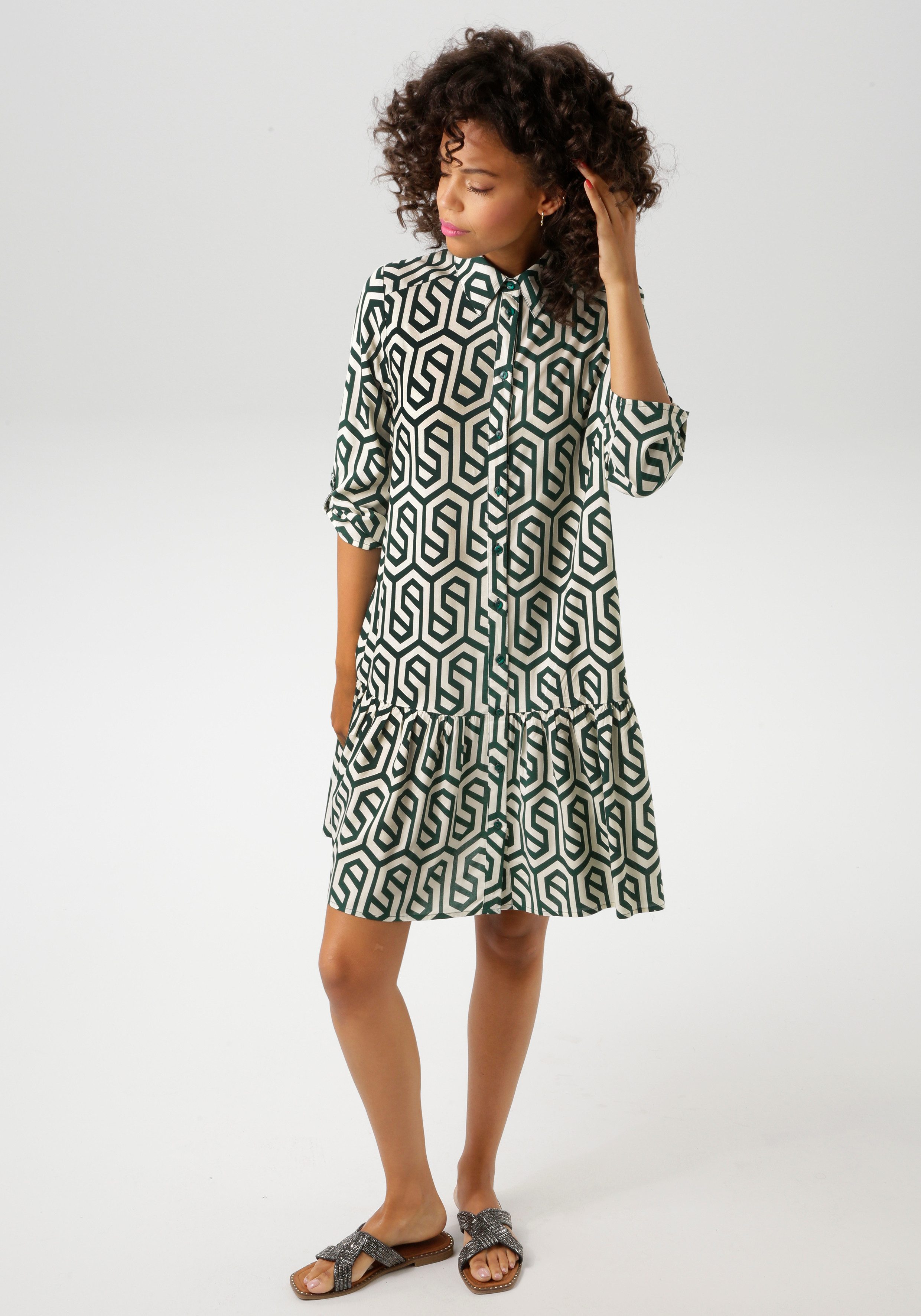 Aniston CASUAL Blusenkleid, mit grafischem Druck günstig online kaufen