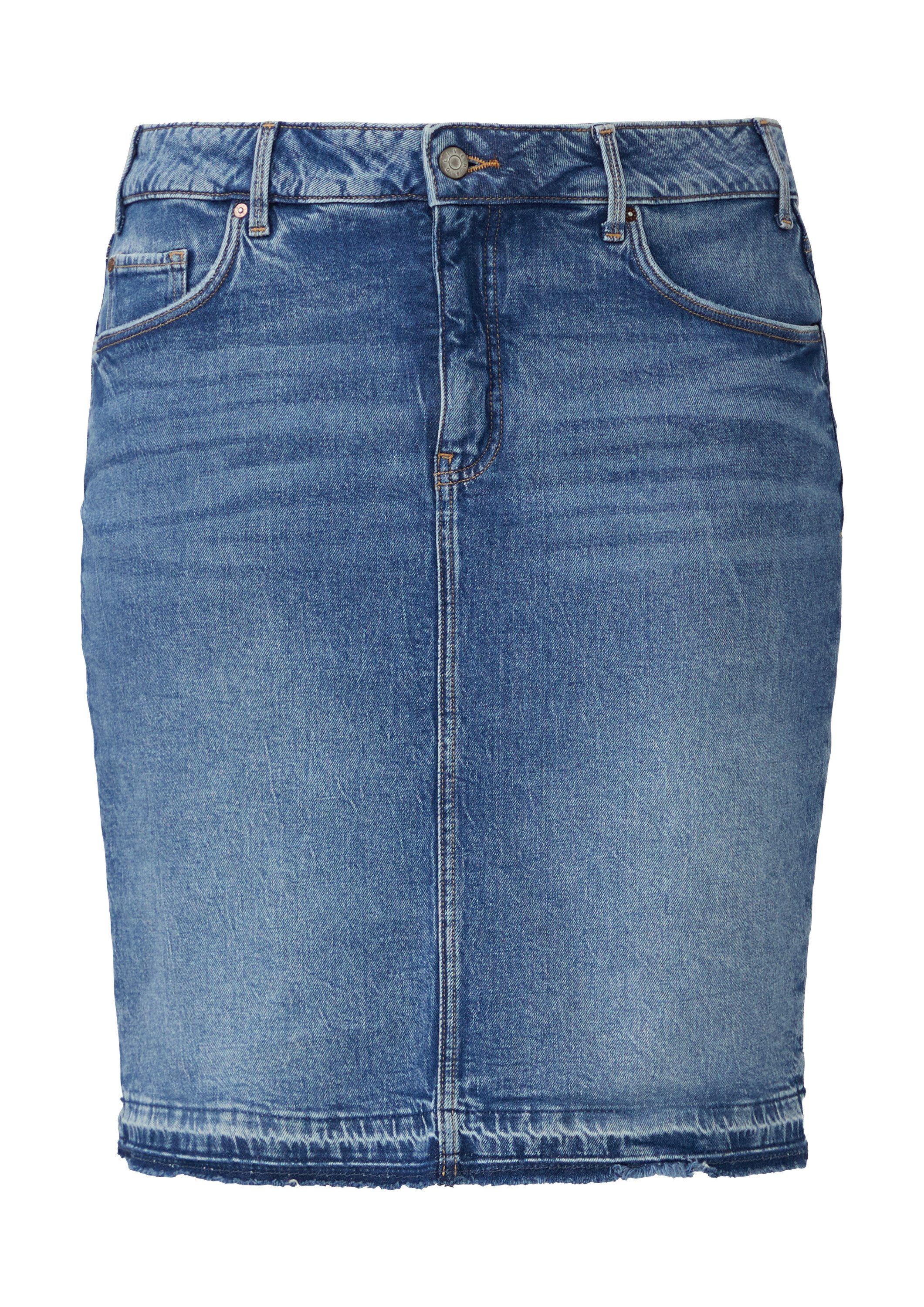 s.Oliver Minirock Rock Jeansrock mit offenem Saum günstig online kaufen